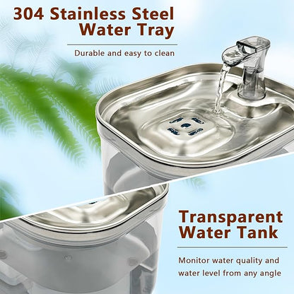 Cat Water Fountain, 85oz/2.5L Pet Water Fountain, Automatic Cat and Dog Water Dispenser for Cats, Dogs, Multiple Pets