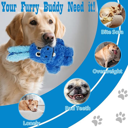 Donkey Squeaky Dog Toys to Keep Them Busy, Stuffed Plush Dog Toy Birthday Gift Crinkle Pet Puppy Tug Toy for Small Medium Large Dogs(Blue)