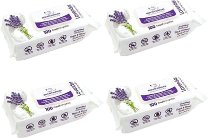 Best Pet Supplies Pet Grooming Wipes for Dogs & Cats,Deodorizer for Coats & Dry, Itchy, or Sensitive Skin, Clean Ears, Paws, Body, & Butt - Calming Lavender, 400 Count