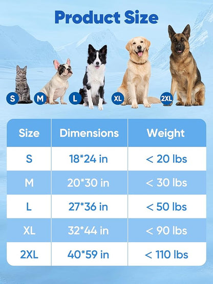 Rywell Super-Absorbent Cooling Mat for Dogs 30"x20" Arc-Chill 3.0 & Color-Changing Dog Cooling Mat, Stay Cool & Dry, Washable, Non-Slip Pet Bed Mat for Floors, Sofas, Kennels