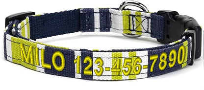 Pawtitas Personalized Dog Collar LargeDog Collar Embroider Name Phone Number Puppy Collar Adjustable Customized Collar for Large Dogs Breeds Multicolor Dog Collar