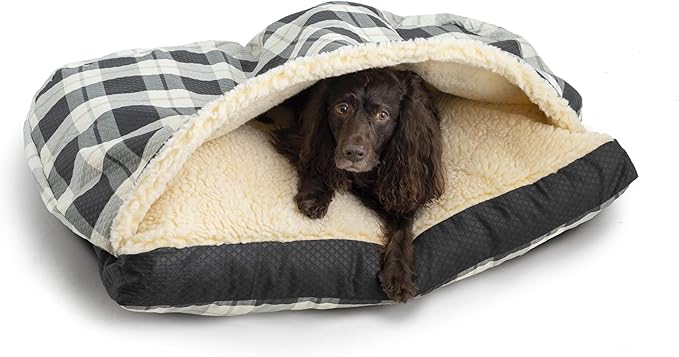 Snoozer Pet Products Luxury Rectangle Cozy Cave, Wag Collection, Small, Barkely Black Diamond