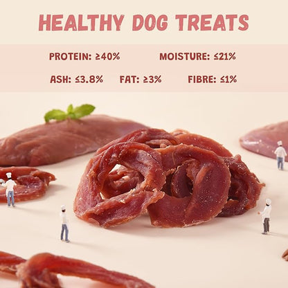 Dog Treats Duck Jerky Rings, Natural Duck Brest w/Glucosamine Chondroitin, Healthy Training Treats Snacks for Small Medium Large Dogs, 10.6 oz