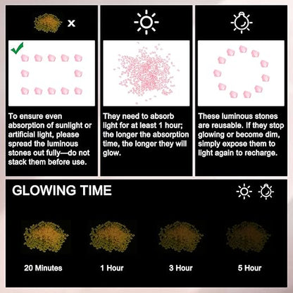 10000-Pack Glow in The Dark Rocks, 0.2" Resin Outdoor Garden Decorations Luminous Rhombus Stones for Garden Plants/Aquarium/Backyard Path, Aquarium Gravel [Pink]