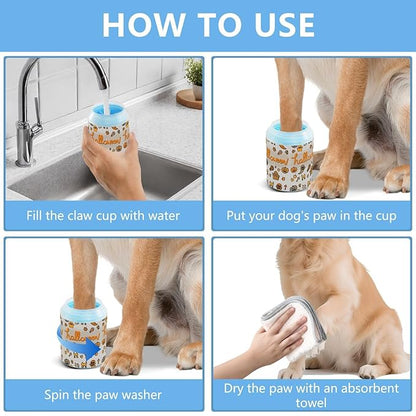 Dog Paw Cleaner Cups for Dogs Pets Foot Washer Paw Scrubber for Medium Small Cats Dogs Cleaning Cup Pumpkins Animal Cat
