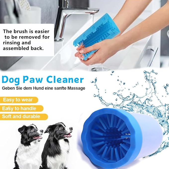 Dog Paw Cleaner,Paw Cleaner for Dog,Pets Foot wash Cup-Dog wash paw Cup-Pet Foot Cleaner for Small Medium Large Breed Dogs/Cats Pet Clean Paws Miracle Tool(with 1 Towel& 1Brush)