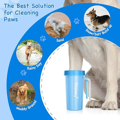Paw Cleaner with Handle for Large Dogs and Pets | Foot Washer to Clean Muddy Dog Paws