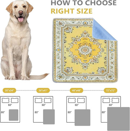 Qeils Washable Pee Pads, Reusable Puppy Pads Super Absorbent Leakproof Dog Training Pads, Non-Slip Wee Wee Pads for Crate, Floor, Potty Pads Feeding Mat Dog Pee 2 Pack 36"x36"