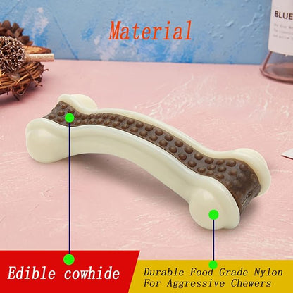 Dog Chew Toys for Aggressive Chewers Large Breed, 3 Pack Real Beef Flavor,Indestructible Dog Teething Chew Toys for Large/Medium/Small Puppies,Tough Pet Toy with Durable Nylon