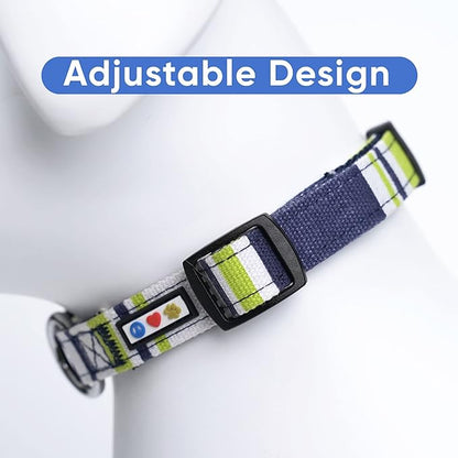 Pawtitas Pet Soft Adjustable Solid Color Puppy Collar Dog Multicolor Personalized Customizable Embroidered Customize w Name & Phone Number Green White Blue Extra Small Customized X-Small (Pack of 1)