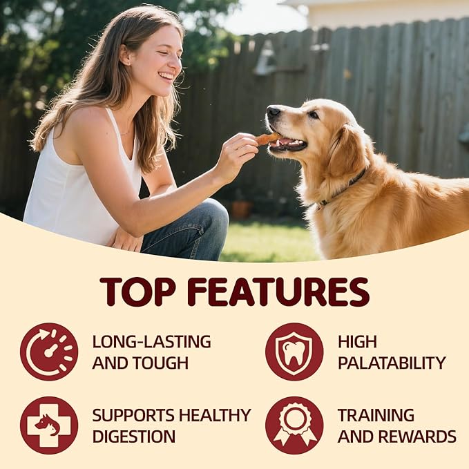 TailParty Turkey Tendons for Dogs, 1 lb, All-Natural Dental Chew Sticks, Rawhide Alternative, Long-Lasting Training-Reward Treats for Health-Conscious Pet Owners, Jumbo Pack (40 Strips/Pack)