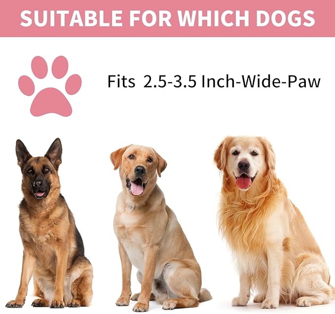 Professional 7 in 1 Dog Paw Cleaner for Dogs - Includes 1 Portable Paw Washer, 1 Bath Brush, 2 Dog Toothbrushes and 3 Absorbent Towels Note: Fits Paws 2.5 to 3.5 Inches Wide (Large, Light Pink)