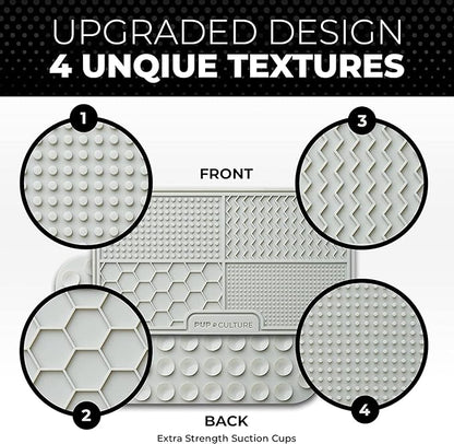 Pup Culture Dog Lick Mat for Dogs (2 Pack), Feeding Pad for Anxious Pets Plus 4 Different Puzzles for Mental Stimulation for Dogs - Supports Mental, Dental, and Digestive Health - Heavy Duty