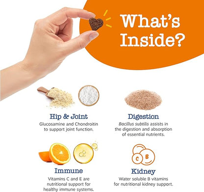 Zesty Paws Senior Dog Multivitamin Treats - Glucosamine for Dogs + Digestive Enzymes & Probiotics - Grain Free Dog Vitamins and Supplements for Skin & Coat + Immune Health Chicken - Advanced - 60ct