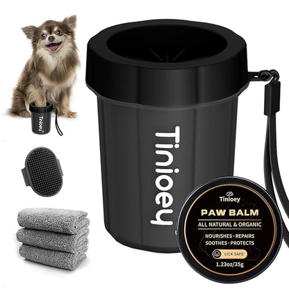 Dog Paw Cleaner for Small Dogs (with 3 Absorbent Towels), Dog Paw Washer, Muddy Paw Cleaner, Pet Foot Cleaner