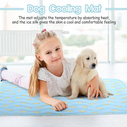Dog Cooling Mat, Summer Cooling Mat for Dogs, Self Cooling Pad for Small Medium Large Dogs Cats, Non-Toxic Breathable Sleep Bed Summer Pet Bed Puppy Ice Blanket for Kennel Sofa Bed Floor