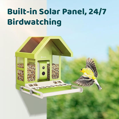 Birdfy Smart Bird Feeder with Camera, Durable Metal Bird Feeders for Outdoors, Auto-Detect & Record HD Videos, Instant Alerts & Live View, Solar Powered, Weatherproof for Backyard, Ideal Gift for Mom