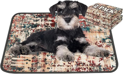 Qeils Washable Pee Pads for Dogs, 2 Pack Reusable 18"x24" Super Absorbent Leakproof Training Pads, Non-Slip Potty for Floor, Crate, Couch, Whelping Litter Mat Puppy Supplies