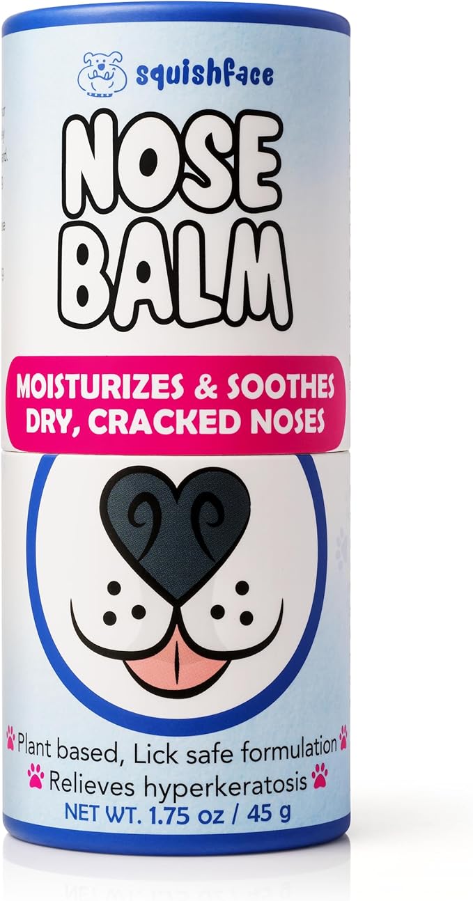 Squishface Nose Balm - Soothe & Protect Dry, Cracked Dog Snouts - Plant-Based, Lick-Safe Formulation to Aid in Relief of Hyperkeratosis - Great for All Breeds! (1.75 oz), Manufactured in USA