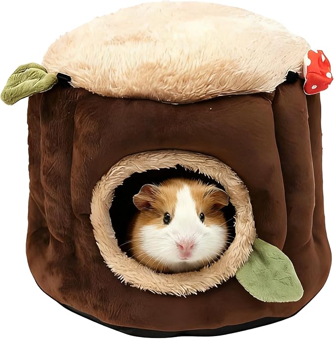 LYART Guinea Pig Hamster Bedding or Hideout for Mouse Mice Rat Ferret Bunny Fluff Bedding Bed House Cage Accessories, Dwarf Rabbits Hedgehog Bearded Dragon Warm Bedding Winter Nest Cave, Washable(2.L)