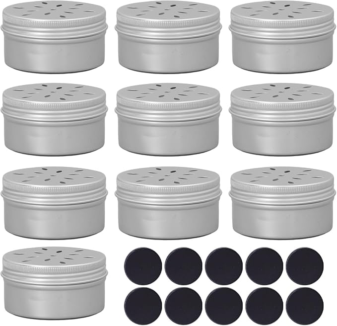 Dog Training Box, 10PCS Dog Nose Work Kit with Hollow Hole Cover, Aluminum Dog Work Container, 10 Soft Stickers for Odor Training, Ideal for Dog Behavior and Olfactory Games