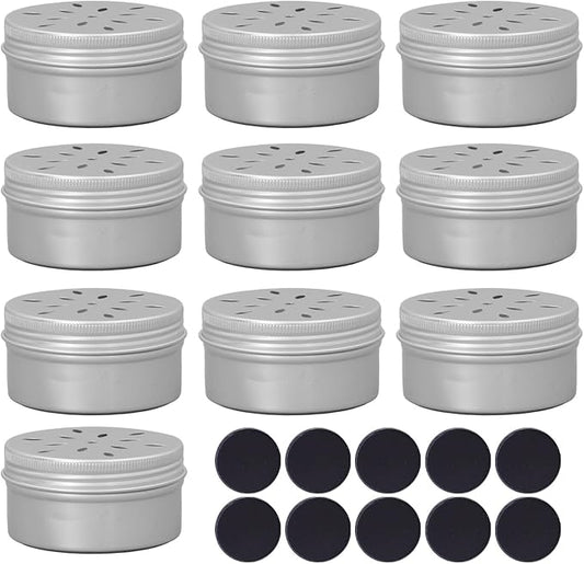 Dog Training Box, 10PCS Dog Nose Work Kit with Hollow Hole Cover, Aluminum Dog Work Container, 10 Soft Stickers for Odor Training, Ideal for Dog Behavior and Olfactory Games