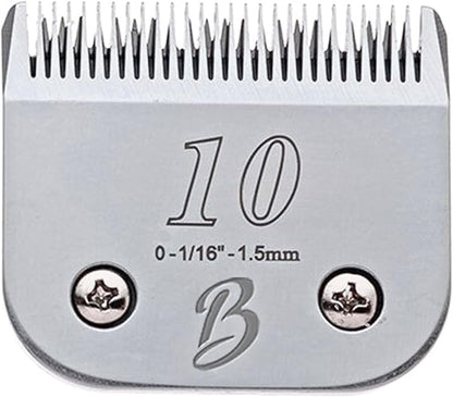 Detachable A Series 10 Blade Dog Grooming Cut Length 1/16" / 1.5mm Japanese Carbonized Steel Dog Grooming Blades 10 (Compatible A5 Series Clippers for Dogs Horses(B10)