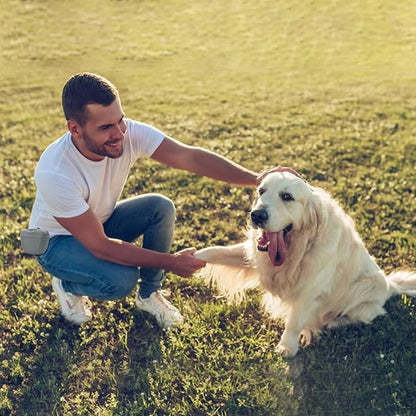 AUDWUD Silicone Dog Treat Pouch,with Training Clicker,Clip on Portable Train Container,Convenient Magnetic Buckle Closing