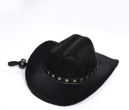 choyaxo Halloween Costumes for Dogs Cat Pet Cowboy Costume Cowboy Hat with Bandana Set for Halloween, Christmas, Holiday, Party, Cosplay (Black, Large)