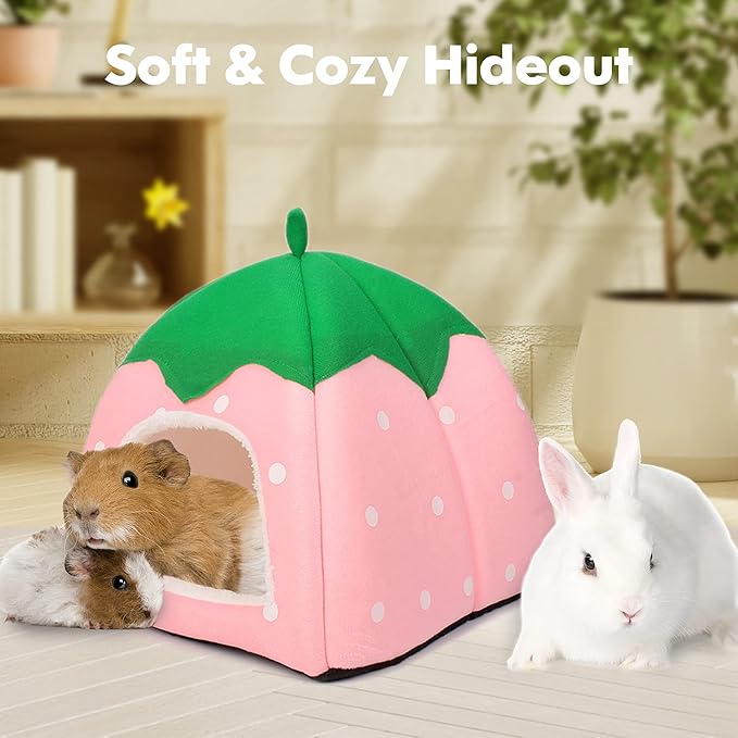 Tierecare Guinea Pig Hideout Bed Dwarf Rabbit House Cave Accessories Cozy Hide-Out for Little Bunny Hedgehog Ferret Chinchilla&Other Small Animals