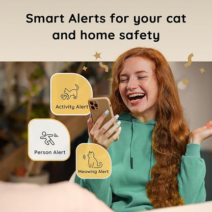 2K Pet Camera Treat Dispenser, AI Photo Album, Dog Camera with 360° Auto Tracking & 5G/2.4G WiFi, 2-Way Talk, Remote Treat Tossing, Motion Alerts for Cats Indoor