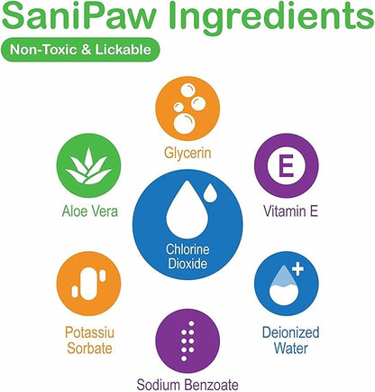 PawZ SaniPaw Dog Paw Cleaner and Odor Eliminator Spray, 8 Oz Paw Sanitizer and Dog Repellent Spray, 2 Pack