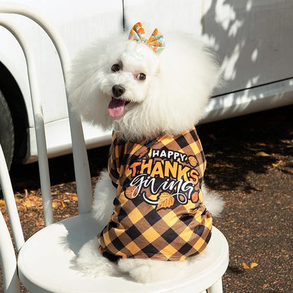 CuteBone Thanksgiving Dog Pajamas Costumes Pet Clothes Cat Apparel Shirt Winter Holiday Cute Pjs Outfits for Doggie Onesies P261XL X-Large