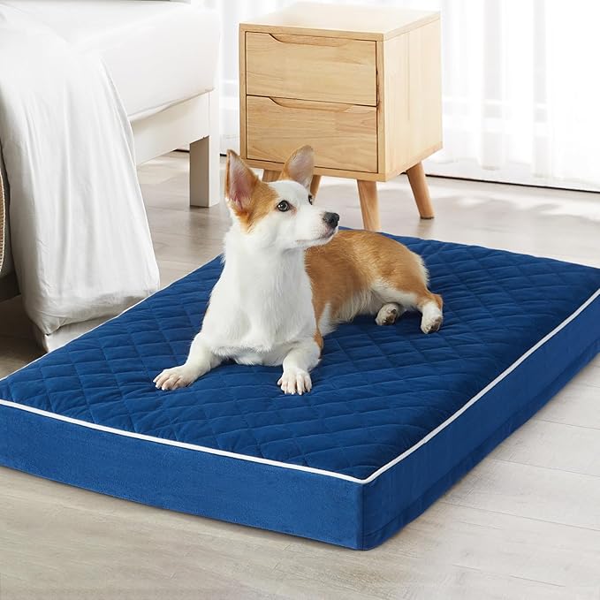 WNPETHOME Orthopedic XL Dog Bed for Crate, Waterproof Extra Large Dogs Bed with Removable Washable Cover, Multi-Needle Quilting Dogs Crate Bed