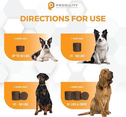 Nootie Progility Hip & Joint Supplement for Dogs, Dog Joint Support with Glucosamine and Chondroitin, 90 Count