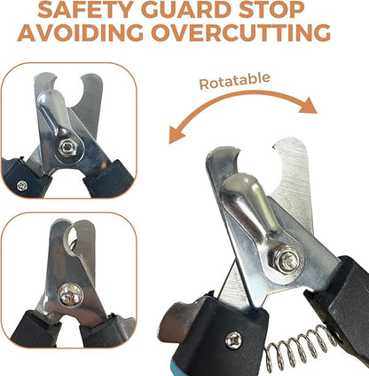 PAPIFEED Pet Nail Grinder for Dogs,3-Speed Rechargeable Dog Nail Trimmers and Professional Clippers,Paws Grooming Kit for Small Medium Large Dogs Cats - Orange