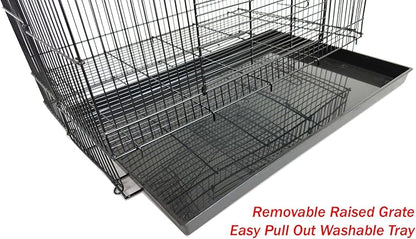 3-Levels Easy Portable Collapsible Ferret Chinchilla Sugar Glider Rats Mouse Animal Critter Chew-Proof Metal Carrier Travel Cage with Narrow 3/8-Inch Bar Spacing Easy to Clean No Tools Needed