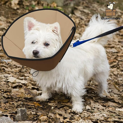 Queenmore Dog Cone XL, Soft Dog Cones for Large Dogs After Surgery, Cone for Dogs to Stop Licking, Elizabethan Collar for Pet, Alternative to Recovery Collar for Large Breeds, Brown XL