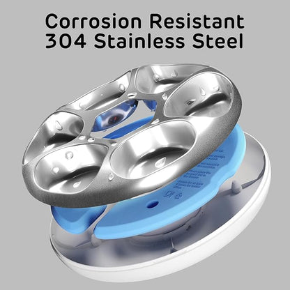 [Stainless Steel Tray Version] iPettie Donut Frost WiFi 6 Meal Automatic Wet Food Feeder with Ice Packs for Senior and Weak Pets, App Control Programmable Timer, Holds 6 x ½ lb. of Food, White