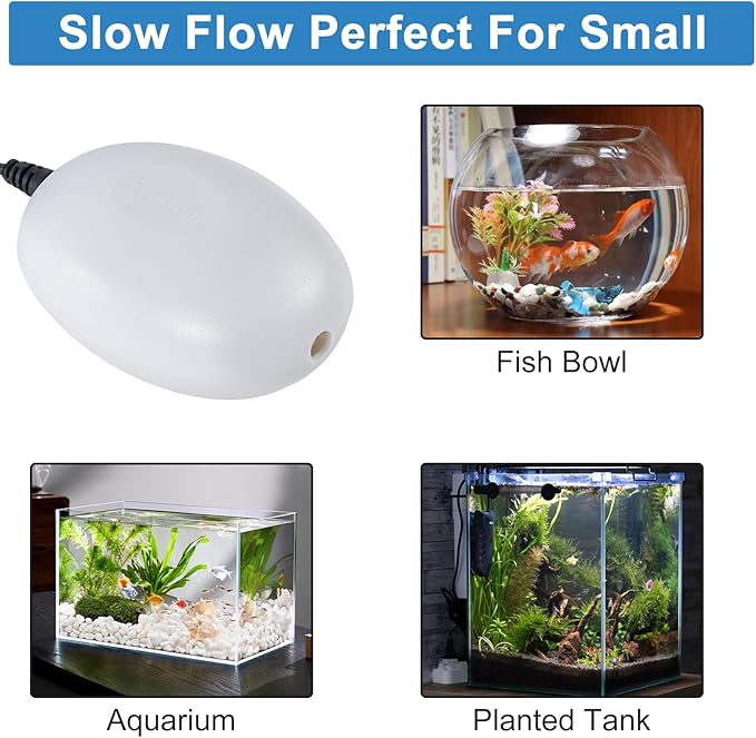 Gamdee Mini USB Aquarium Air Pump Kit, Portable Fish Tank Air Pump Small Aquarium Bubbler with Air Stone & Single Outlet Silicone Tube for Aquarium Fish Tank and Outdoor Fishing Use