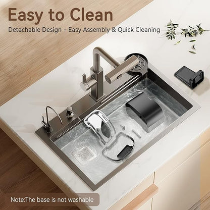 Cat Water Fountain, App Control Wireless Cat Fountain, 122oz/3.6L Pumpless Water Fountains for Cats Indoor with Stainless Steel Tray, Wi-Fi Dog and Pet Water Fountain (Black, Fountain+2 Fliters)