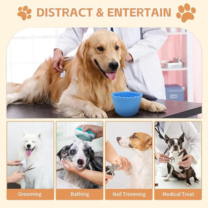 Dog Lick Bowl,Anxiety Relief Non-Slip Silicone Treat Bowl,Durable Anti-Choking Long-Lasting Enrichment Slow Feeder Licking Mat for Small Medium Large Breed,Freezable BPA Free Silicone Dishwasher Safe