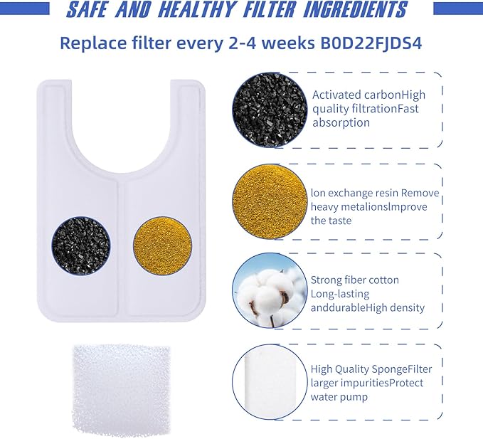 Ceramic Cat Water Fountain Automatic Pet Water Dispenser Pet Drinking Fountain Filters16PCS