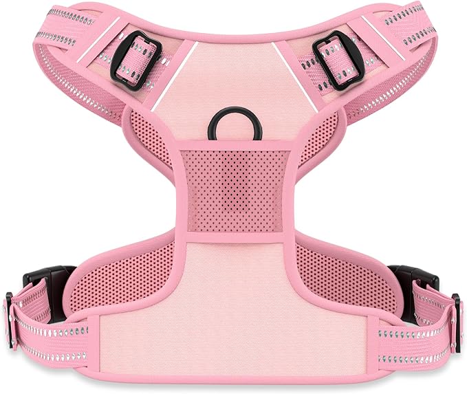 Rnivvi No Pull Dog Harness, Cute Reflective Extra Small Sized Puppy Kitten Harness, Adjustable Soft Padded Vest for Small Dogs, Cats, Heavy Duty Pet Vest with Easy Control Handle for Walking, Pink