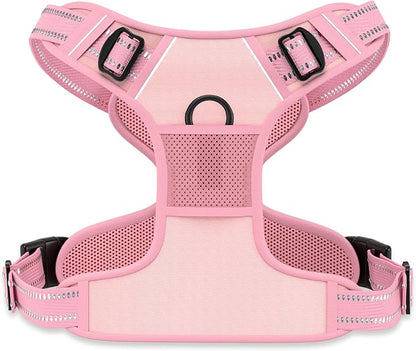 Rnivvi No Pull Dog Harness, Cute Reflective Extra Small Sized Puppy Kitten Harness, Adjustable Soft Padded Vest for Small Dogs, Cats, Heavy Duty Pet Vest with Easy Control Handle for Walking, Pink