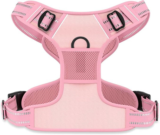 Rnivvi No Pull Dog Harness, Cute Reflective Extra Small Sized Puppy Kitten Harness, Adjustable Soft Padded Vest for Small Dogs, Cats, Heavy Duty Pet Vest with Easy Control Handle for Walking, Pink