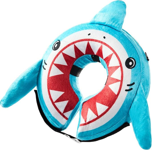 BENCMATE Inflatable Dog Cone Collar Alternative, Soft Dog Cone for Small Medium Large Dogs and Cats, Neck Recovery ECollar Donut Collar After Surgery (Medium, Shark)
