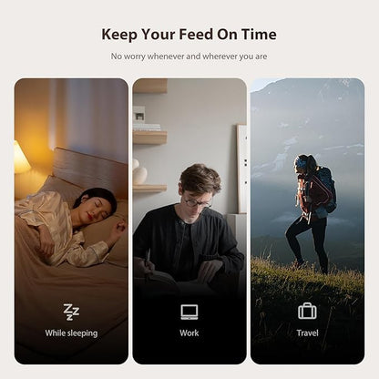 IMIPAW Automatic Cat Feeder, 3L Timed Pet Dry Food Dispenser with Clog-Free Design, Programmable, Dual Power Supply, Desiccant Bags, Auto Feeder for Cats, 1-6 Meals Per Day, with Stainless Steel