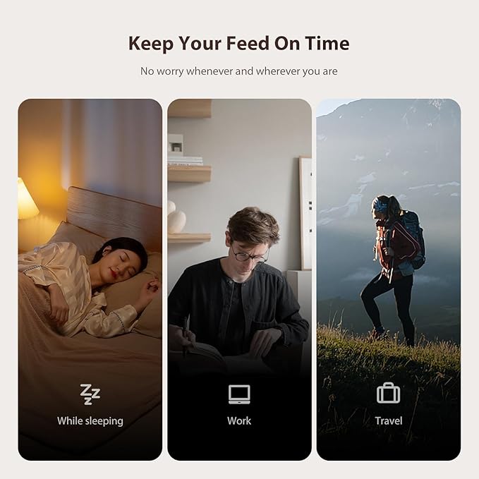 IMIPAW Automatic Cat Feeders, 3L Timed Cat Dry Food Dispenser, Dual Power Supply, Programmable Portion Size, 1-6 Meals Per Day, Auto Pet Feeder for Cats and Small Dogs, with Desiccant Bags