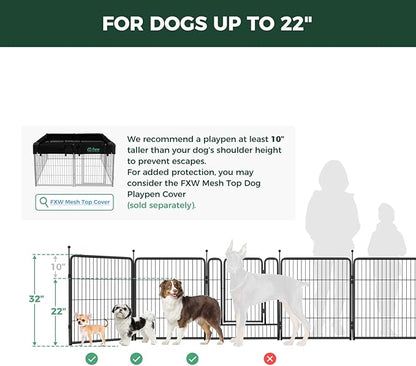 FXW Rollick Unleashed Dog Playpen for Indoor, Yard, RV Camping, 32 inch 8 Panels for Small and Medium Dogs│Patented
